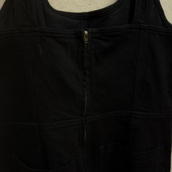 Madewell Woman's NWT Black Denim Flare Leg Jumpsuit Sz 14 Fall - Picture 4 of 7